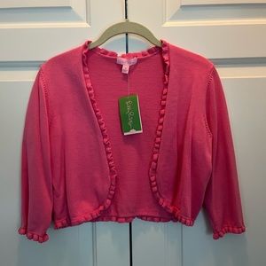 Pink Lily Pulitzer Cropped Cardigan